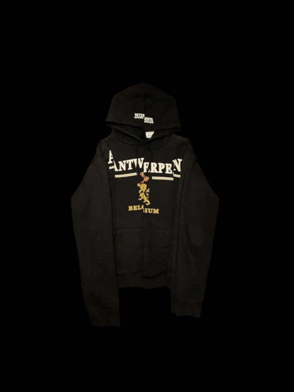 Vetements AW18 Black Antwerpen Split Hoodie